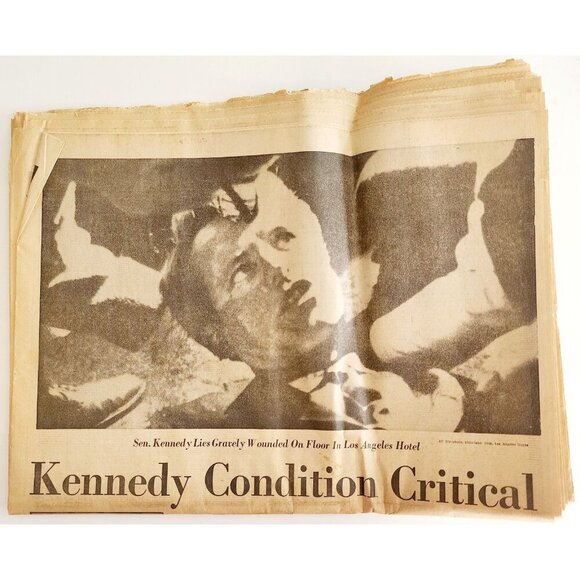 1968 Senator Robert Kennedy Assassination Portland Express Newspaper June 5 DWJJ - Picture 2 of 3